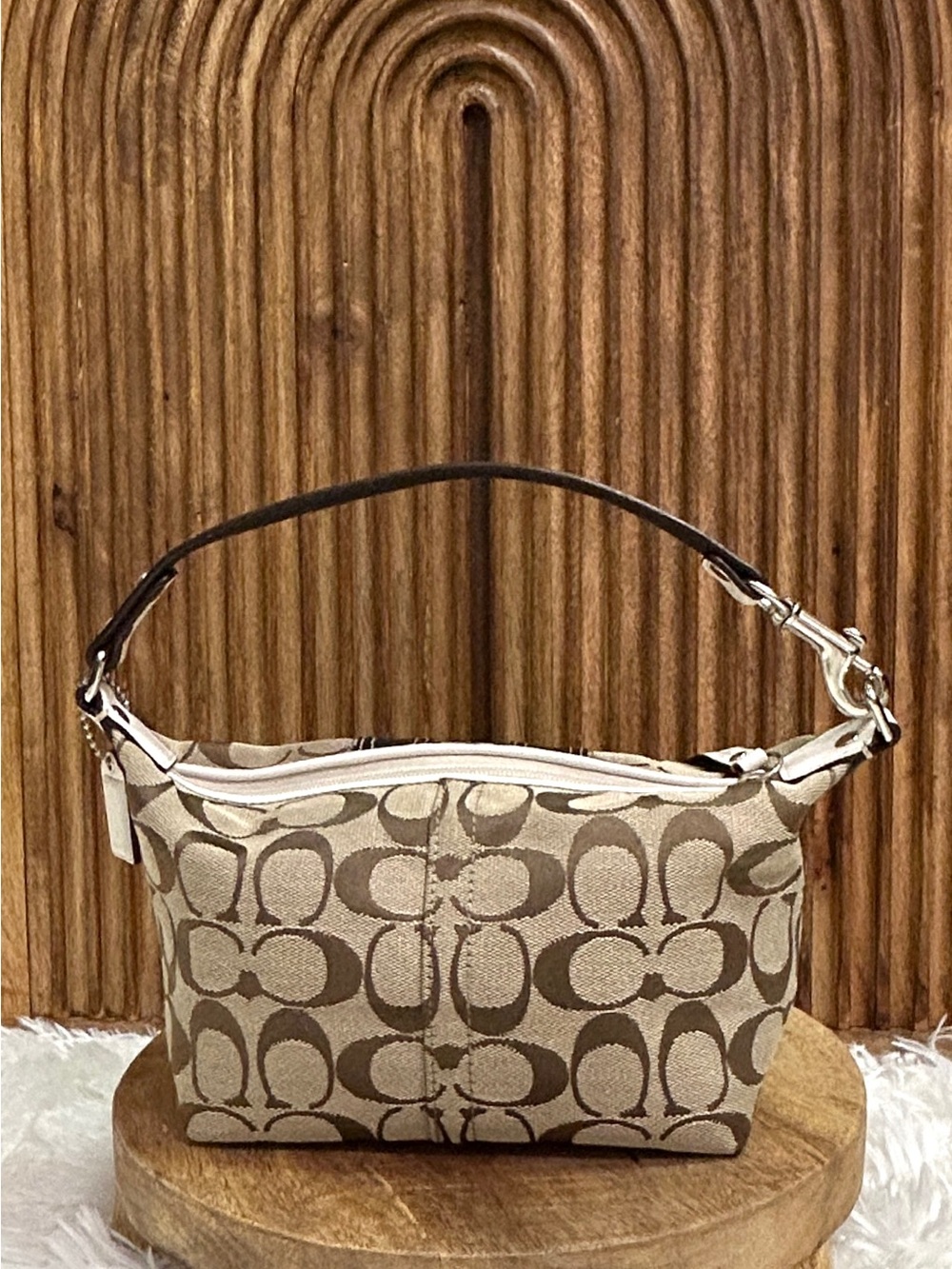 Coach Hampton Signature Mini Satchel Demi Bag Color Block Leopard Style F4211 - Picture 2 of 10
